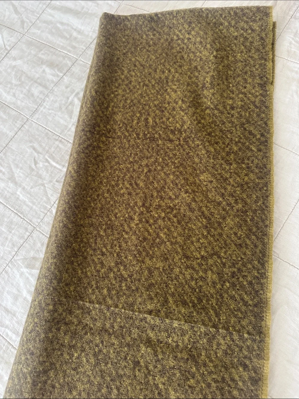 Pretty Persuasions Olive Green Wool Fringe Scarf